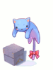 Blue Drooping Cat Box